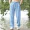 Mens Cotton Linen Beach Jogger Pants For Summer Casual Wear 7