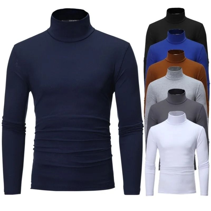 Mens Thermal Long Sleeve High Neck Shirt For Winter Layering 0