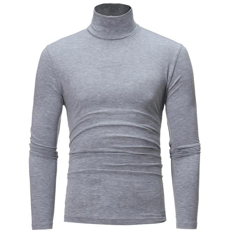 Mens Thermal Long Sleeve High Neck Shirt For Winter Layering 9