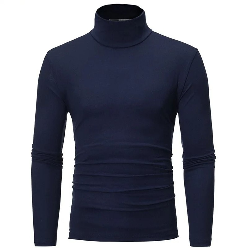 Mens Thermal Long Sleeve High Neck Shirt For Winter Layering 11