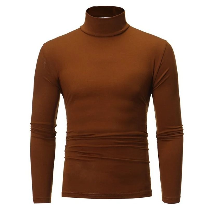 Mens Thermal Long Sleeve High Neck Shirt For Winter Layering 12