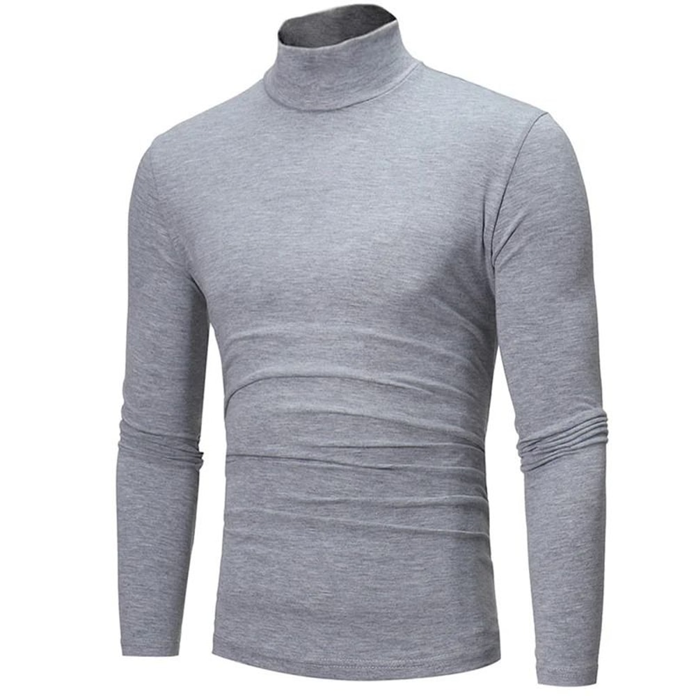 Mens Thermal Long Sleeve High Neck Shirt For Winter Layering 4