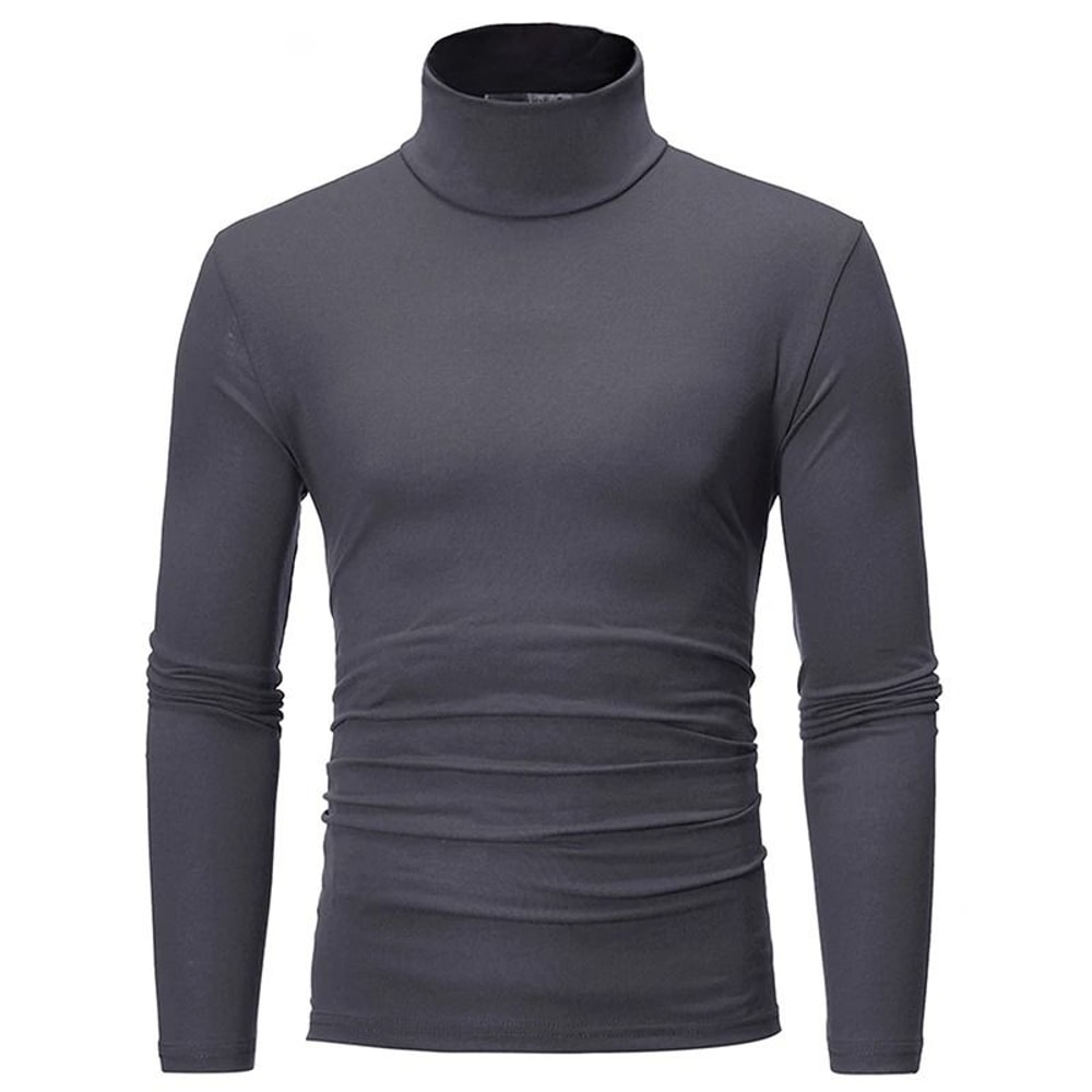 Mens Thermal Long Sleeve High Neck Shirt For Winter Layering 6