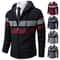 Mens Warm Striped Hooded Knit Cardigan For Autumn And Winter 0
