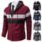 Mens Warm Striped Hooded Knit Cardigan For Autumn And Winter 1