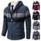 Mens Warm Striped Hooded Knit Cardigan For Autumn And Winter 2