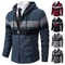 Mens Warm Striped Hooded Knit Cardigan For Autumn And Winter 2