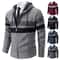 Mens Warm Striped Hooded Knit Cardigan For Autumn And Winter 3