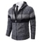 Mens Warm Striped Hooded Knit Cardigan For Autumn And Winter 7