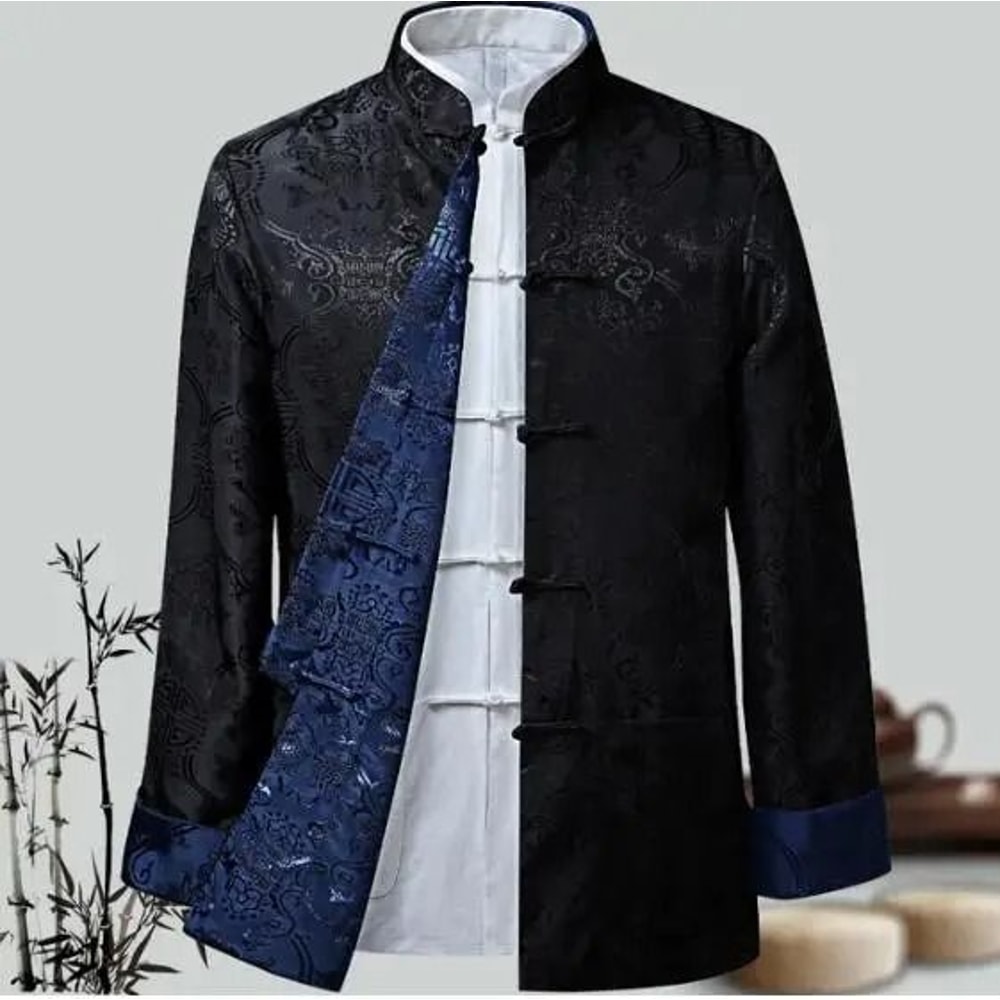 Mens Traditional Dragon Embroidered Tang Suit Jacket 10