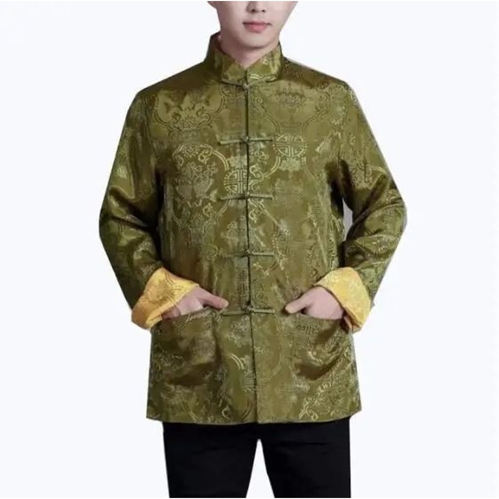 Mens Traditional Dragon Embroidered Tang Suit Jacket 11