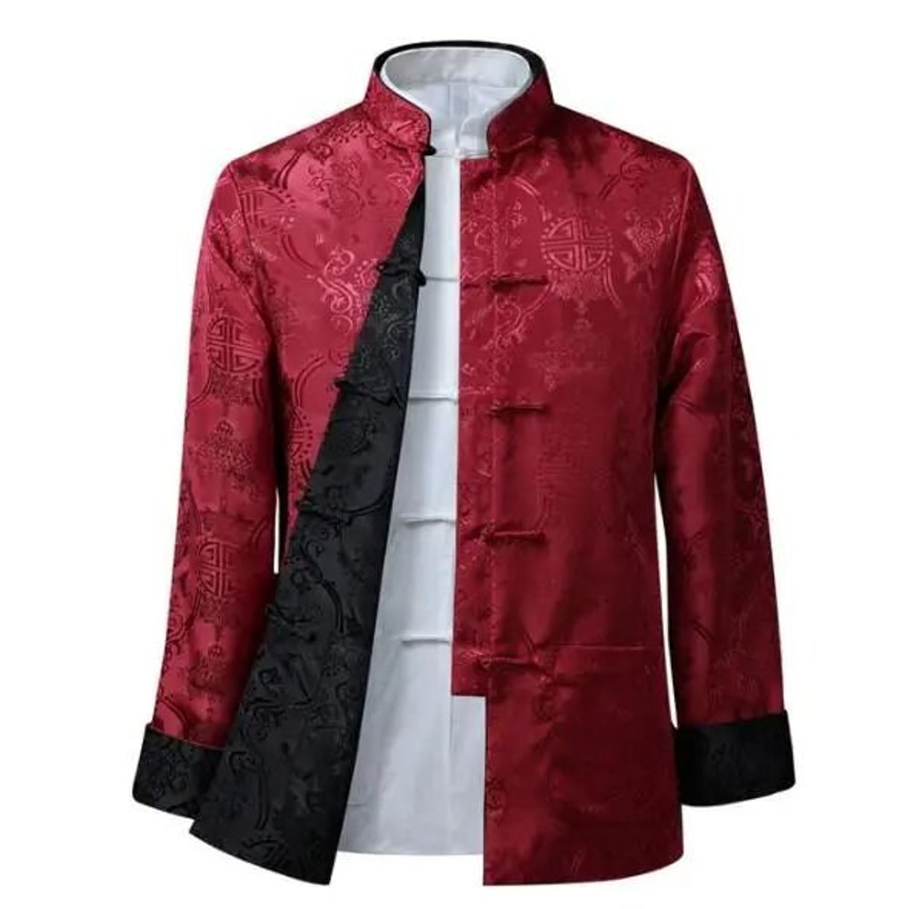 Mens Traditional Dragon Embroidered Tang Suit Jacket 12