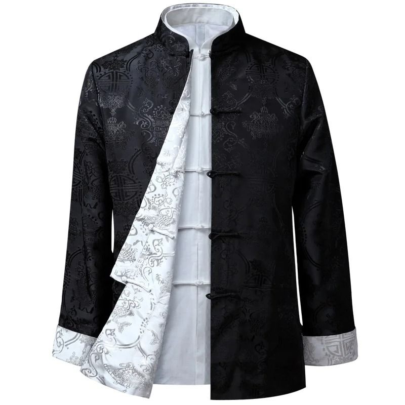 Mens Traditional Dragon Embroidered Tang Suit Jacket 8