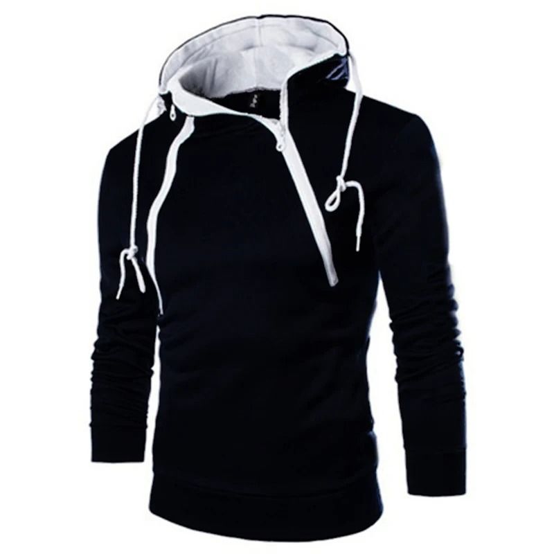 Mens High Neck Zipper Hoodie Sweatshirt For Casual Winter Wear 9