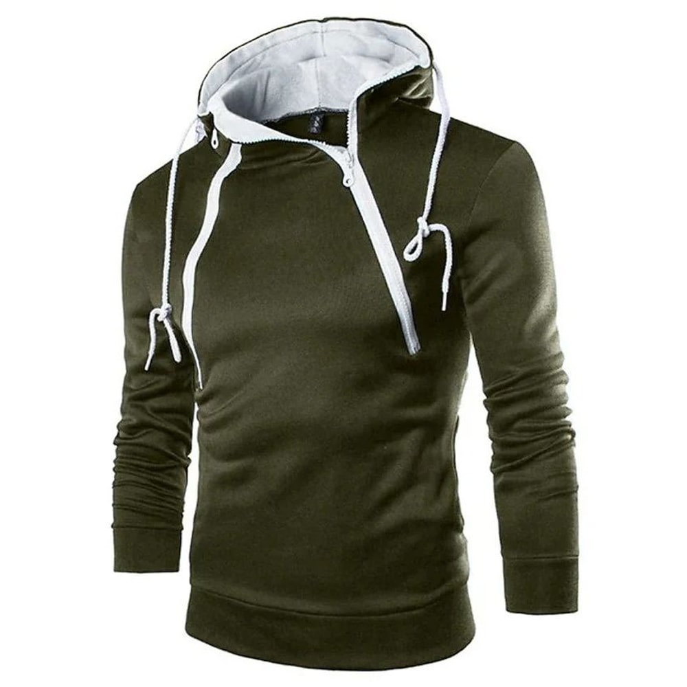 Mens High Neck Zipper Hoodie Sweatshirt For Casual Winter Wear 11