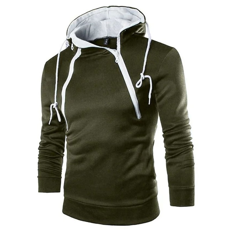 Mens High Neck Zipper Hoodie Sweatshirt For Casual Winter Wear 11