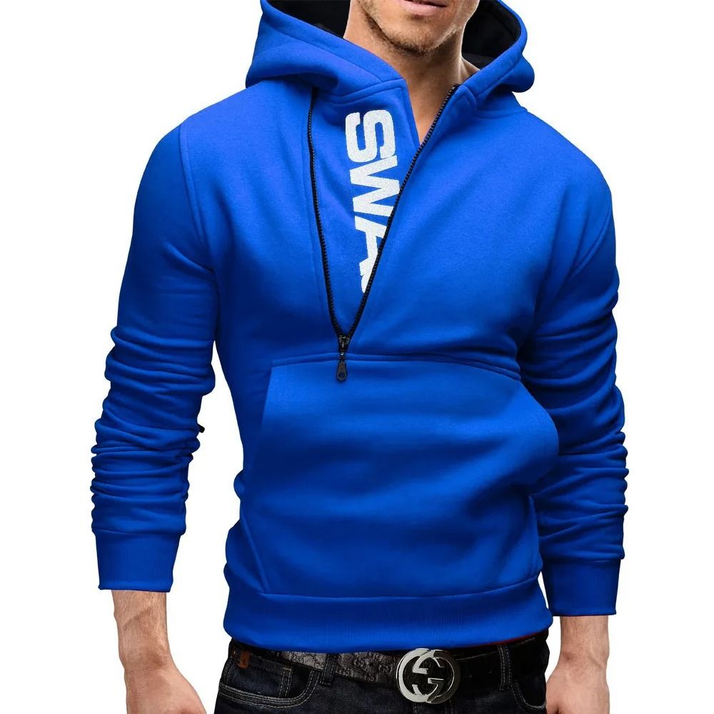 Mens High Neck Zipper Hoodie Sweatshirt For Casual Winter Wear 13