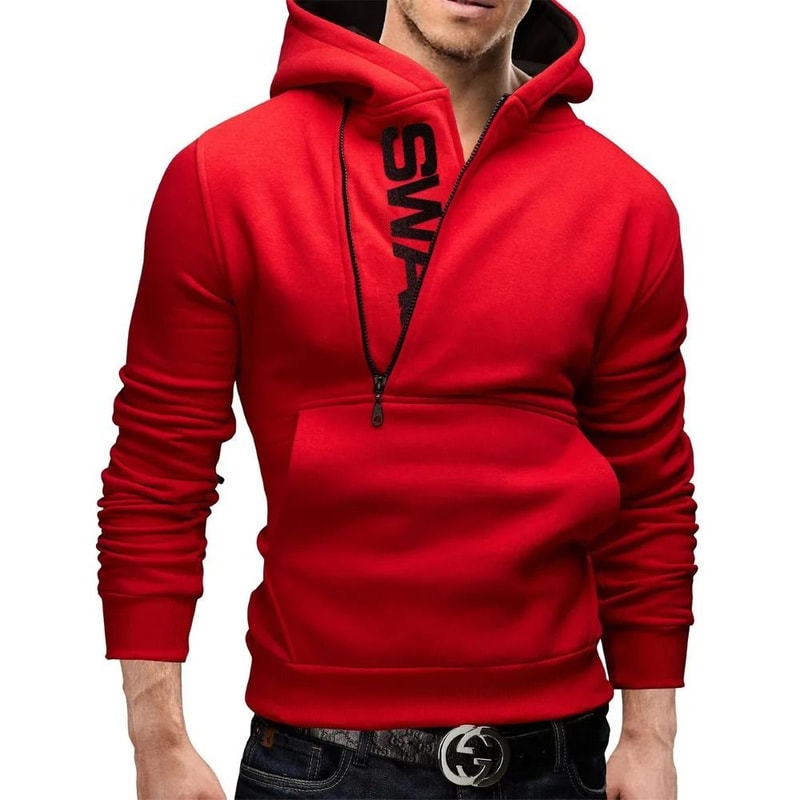 Mens High Neck Zipper Hoodie Sweatshirt For Casual Winter Wear 14