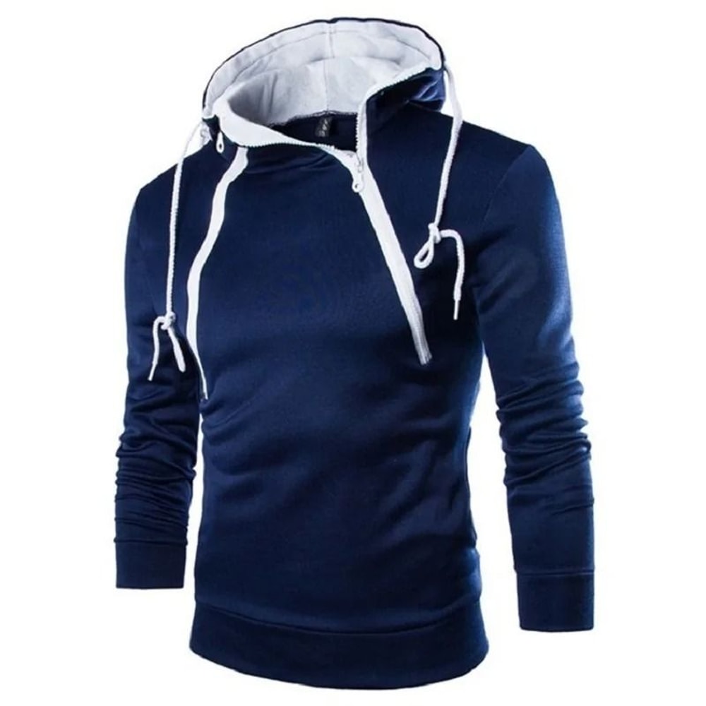 Mens High Neck Zipper Hoodie Sweatshirt For Casual Winter Wear 4