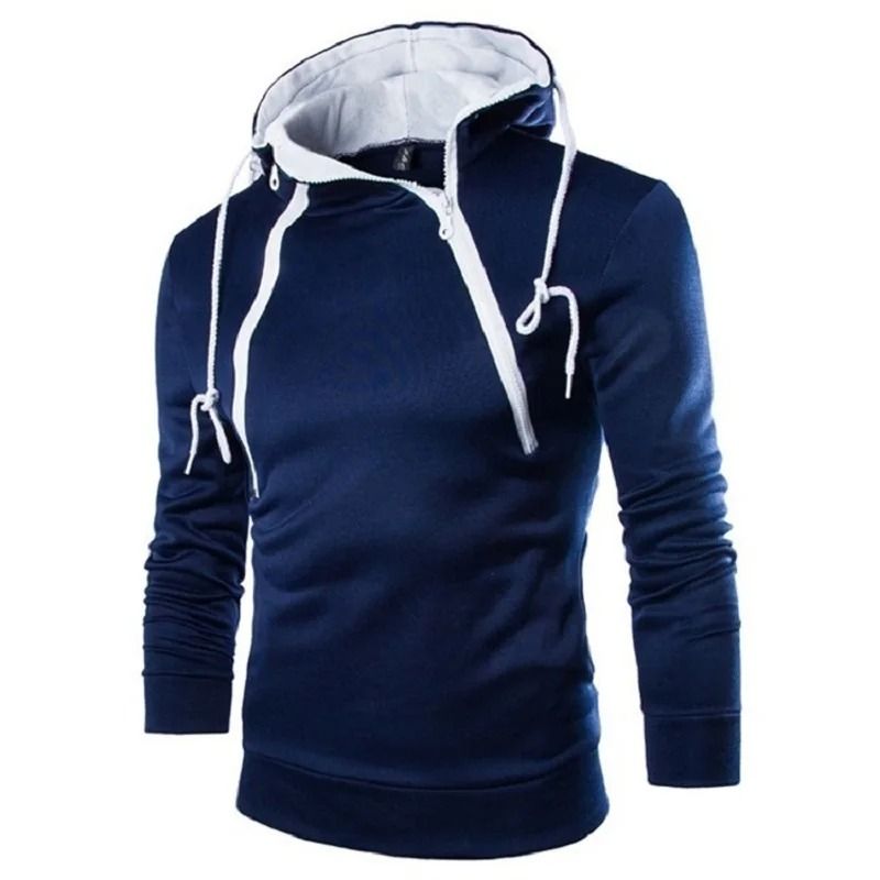 Mens High Neck Zipper Hoodie Sweatshirt For Casual Winter Wear 4