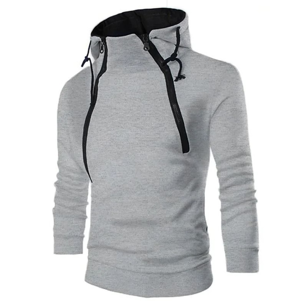 Mens High Neck Zipper Hoodie Sweatshirt For Casual Winter Wear 7