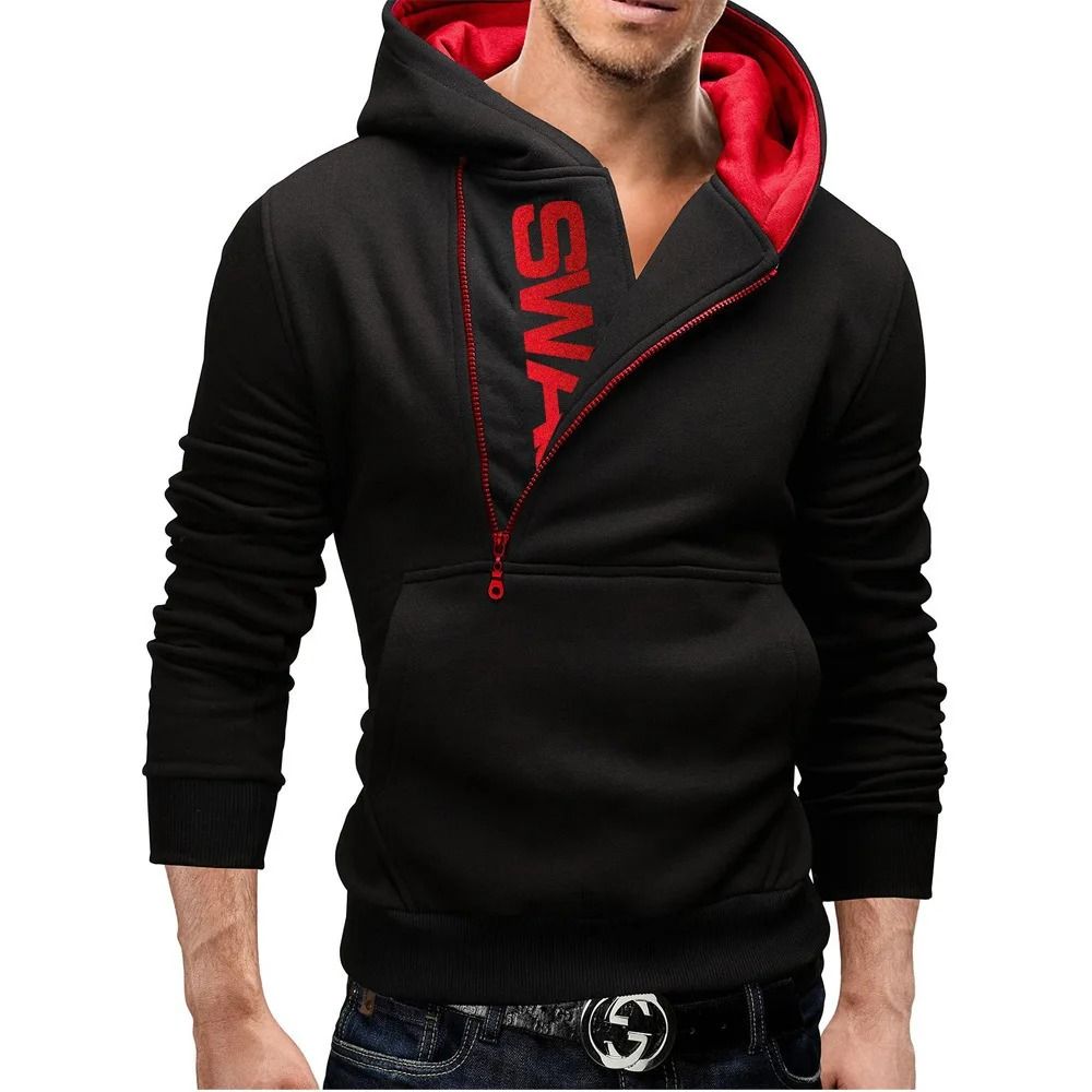 Mens High Neck Zipper Hoodie Sweatshirt For Casual Winter Wear 8
