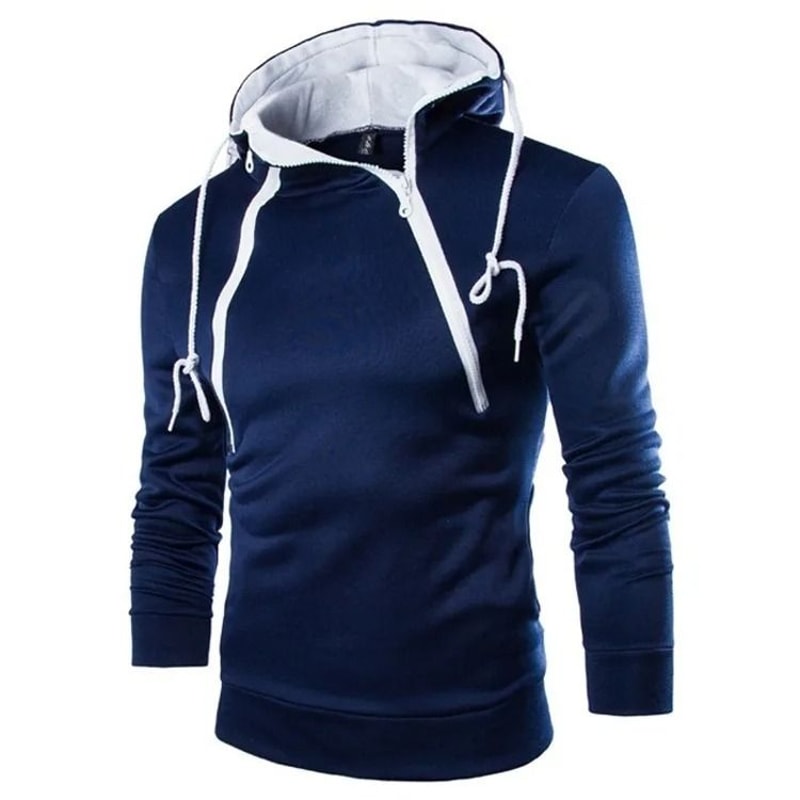 Mens High Neck Zipper Hoodie Sweatshirt For Casual Winter Wear 18