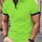 Mens Color Block Lapel Short Sleeve Shirt 11