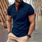 Mens Color Block Lapel Short Sleeve Shirt 14
