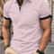 Mens Color Block Lapel Short Sleeve Shirt 15