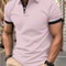 Mens Color Block Lapel Short Sleeve Shirt 15