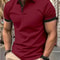 Mens Color Block Lapel Short Sleeve Shirt 16