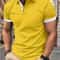 Mens Color Block Lapel Short Sleeve Shirt 18