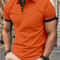 Mens Color Block Lapel Short Sleeve Shirt 19