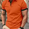 Mens Color Block Lapel Short Sleeve Shirt 19