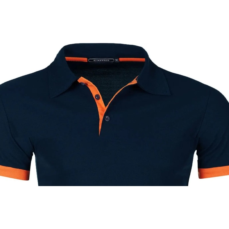 Mens Color Block Lapel Short Sleeve Shirt 4