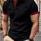 Mens Color Block Lapel Short Sleeve Shirt 6
