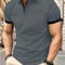 Mens Color Block Lapel Short Sleeve Shirt 7