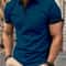 Mens Color Block Lapel Short Sleeve Shirt 20