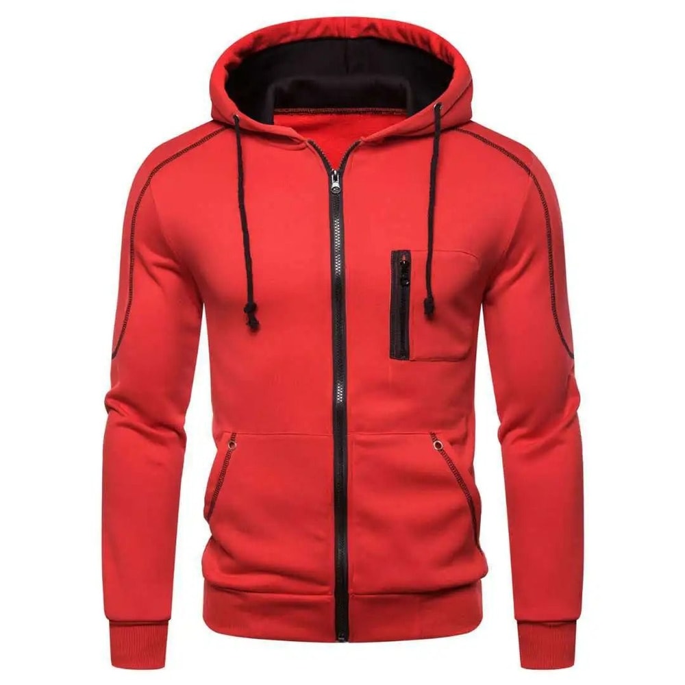Mens Color Block Fleece Hoodie For Winter Comfort 7