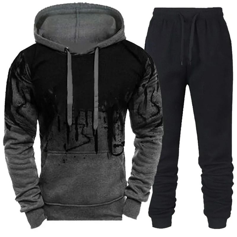 Mens Camouflage Tracksuit Hoodie And Pants Set For Autumn And Winter 1