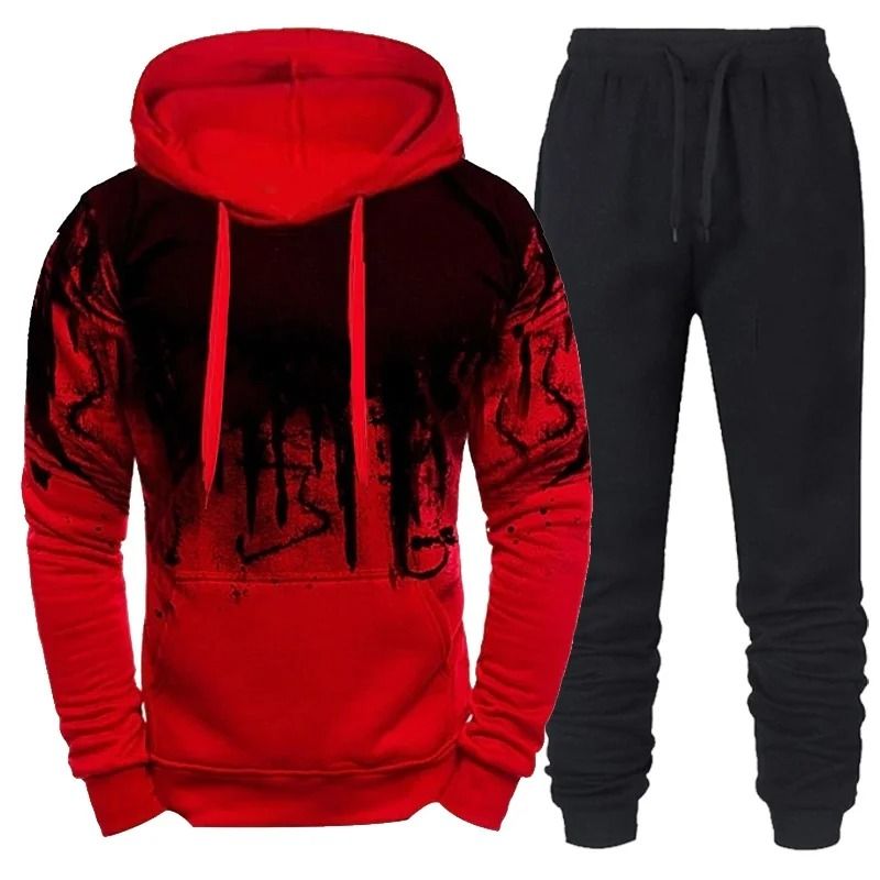 Mens Camouflage Tracksuit Hoodie And Pants Set For Autumn And Winter 8