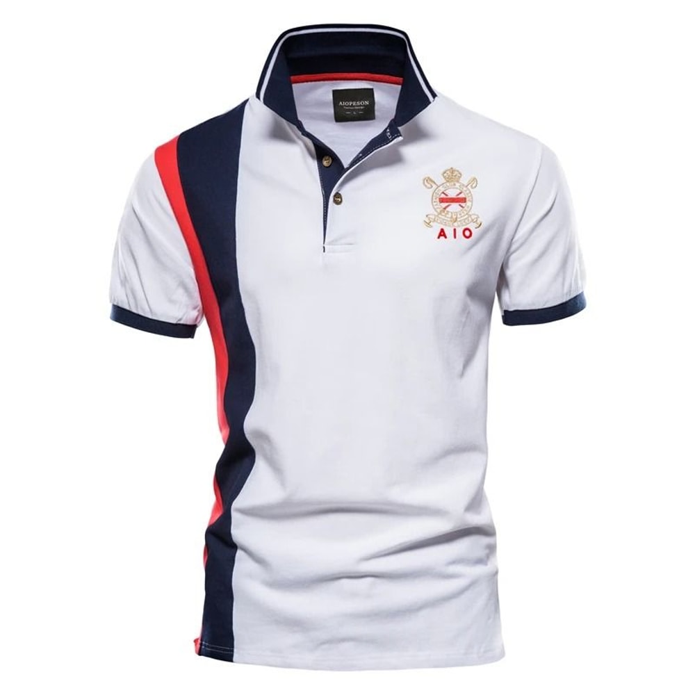 Mens Patchwork Polo Shirt For Summer Casual Wear 10