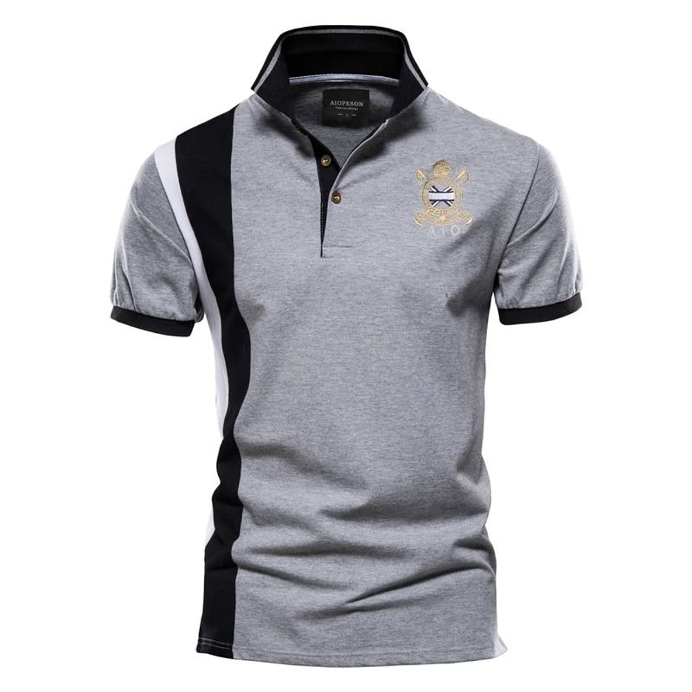 Mens Patchwork Polo Shirt For Summer Casual Wear 12