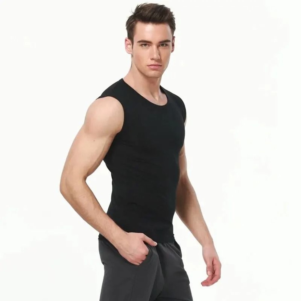 Mens Cotton Sleeveless Slim Fit Vest For Sports And Daily Wear 1