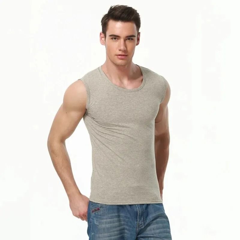 Mens Cotton Sleeveless Slim Fit Vest For Sports And Daily Wear 2