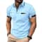 Mens Color Block Golf Polo Modern Short Sleeve Lapel Shirt 9