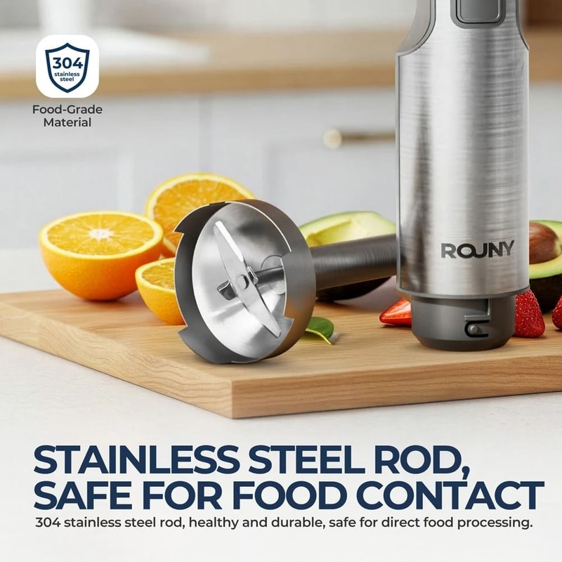 Hand Immersion Blender 1000W Stainless Steel Stick Mixer With Beaker Processor And Whisk 2