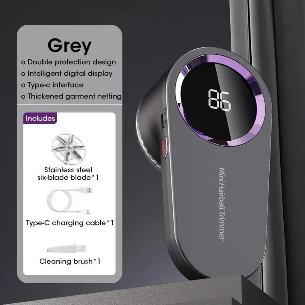 Electric Lint Remover With LED Display USB Rechargeable Fabric Shaver For Clothing 5