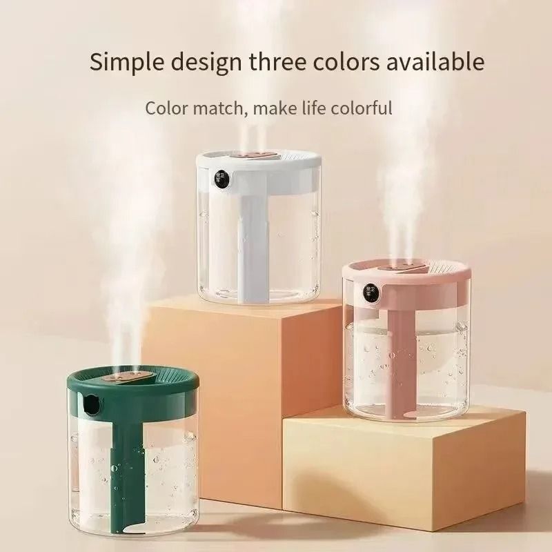 Dual Spray Humidifier 2L USB With LED Display And Night Light For Bedroom And Office 4